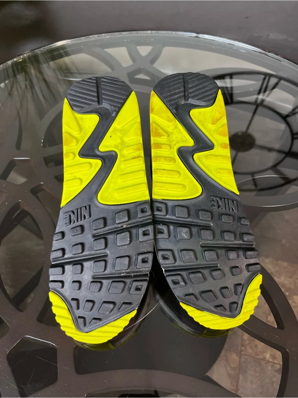 Nike Air Max 90 Shoes Womens Size 8 Gray Volt Colorblock Running
